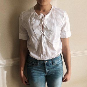 J.Crew Lace-Up Blouse Top